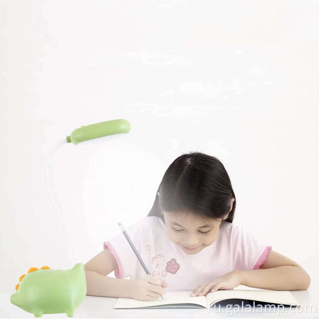 Очаровательная настольная лампа динозавра с USB -зарядкой